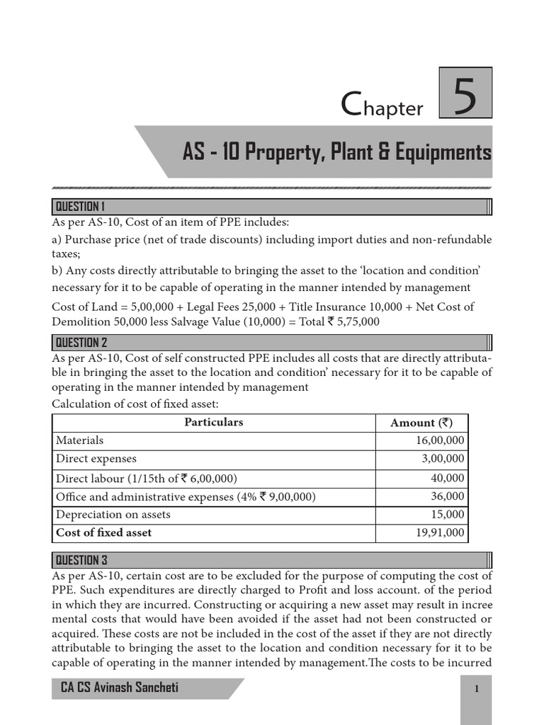 AS-10: Property, Plant & Equipment Guide | PDF | Depreciation | Book Value