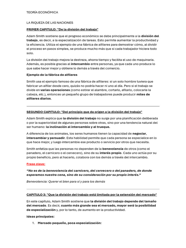 La Riqueza de Las Naciones | PDF | Division de trabajo | Comercio