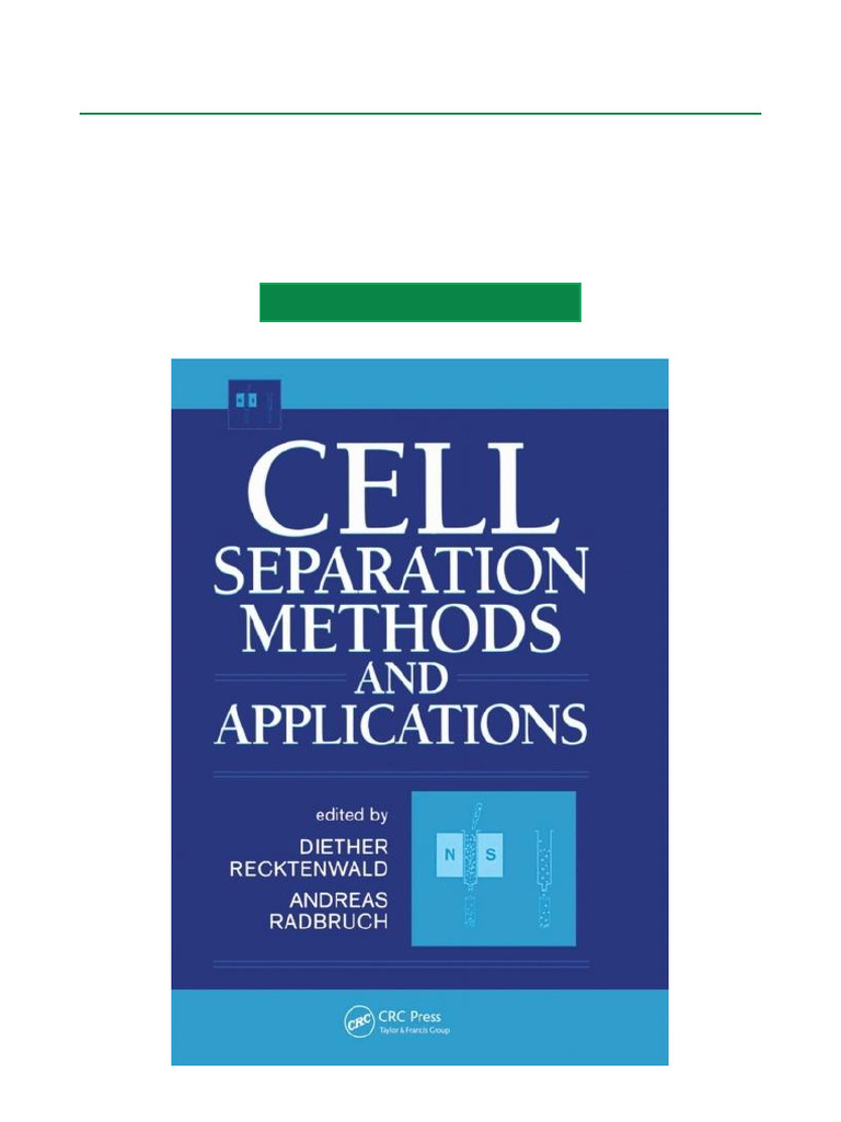 Cell Separation Methods and Applications - 1st Edition Complete Chapter ...
