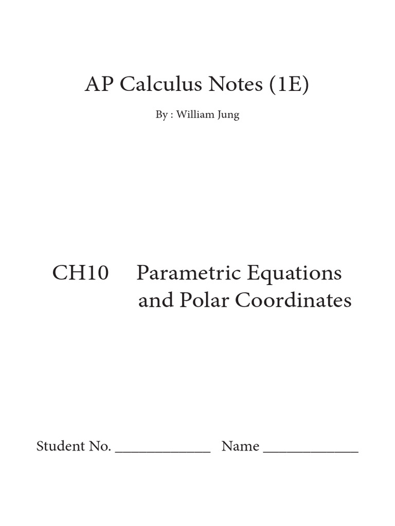 Parametric & Polar Calculus Notes | PDF