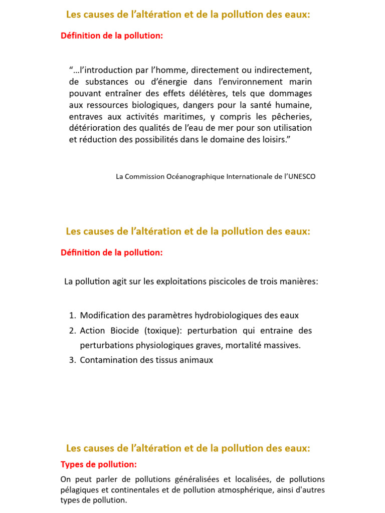 Causes de la pollution des eaux marines | PDF | la pollution ...