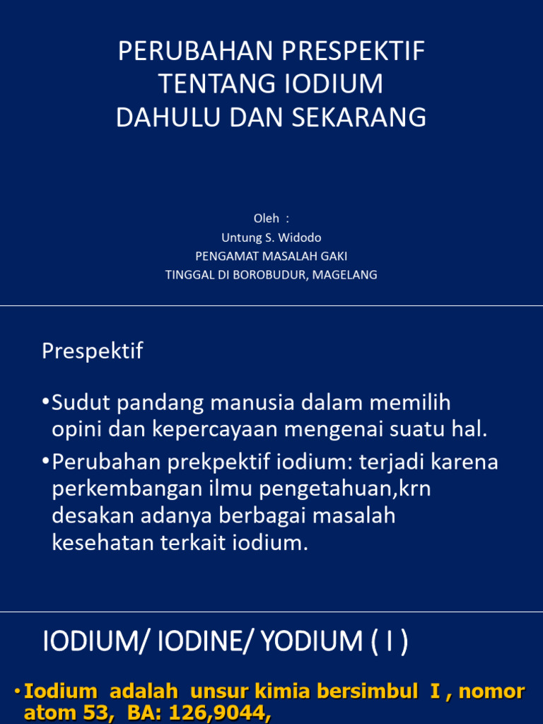 Pemahaman Baru tentang Iodium dan GAKI | PDF