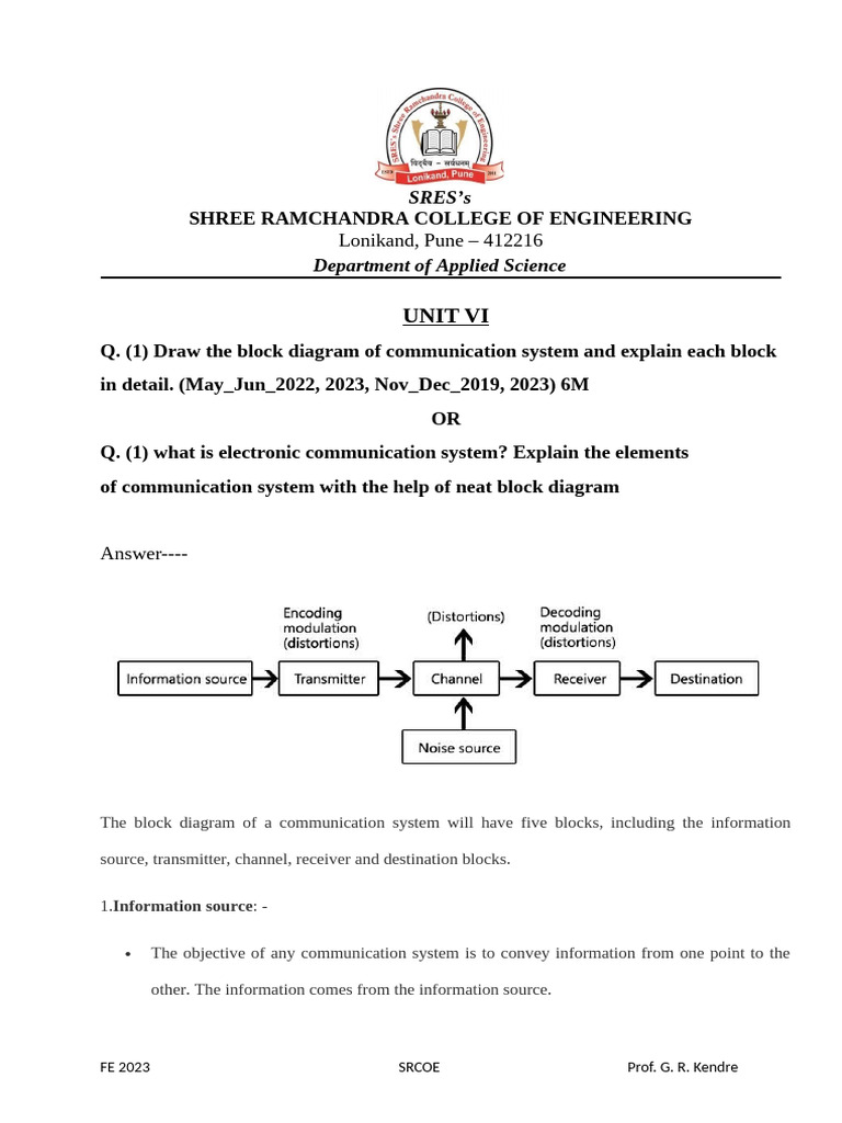 Communication System Block Diagram Explained | PDF | Cellular Network ...