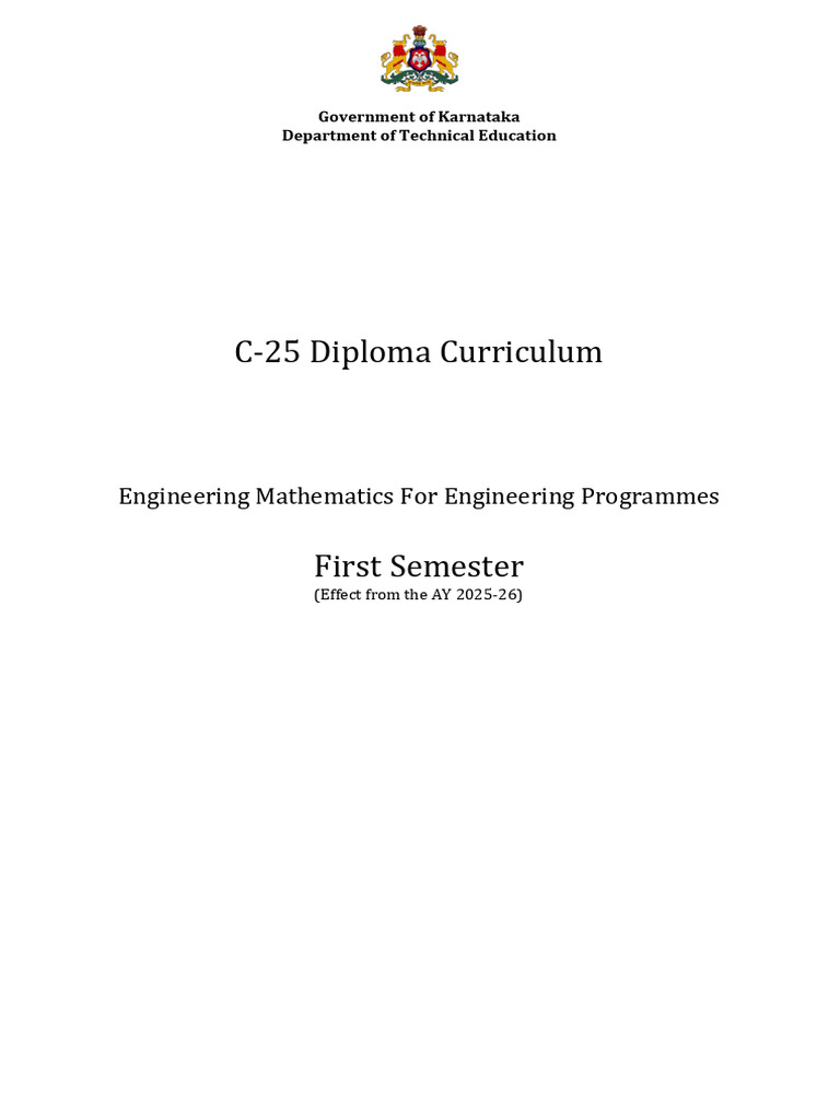 C-25 Diploma Engineering Syllabus | PDF | Matrix (Mathematics ...