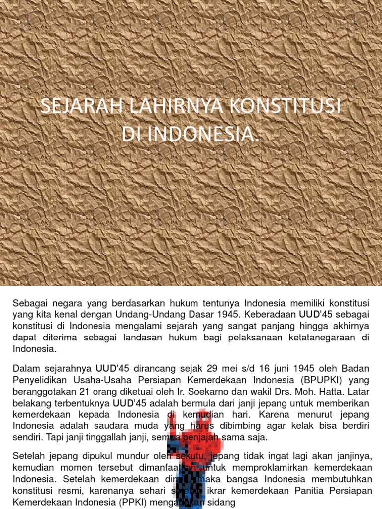 Sejarah Lahirnya Konstitusi Di Indonesia