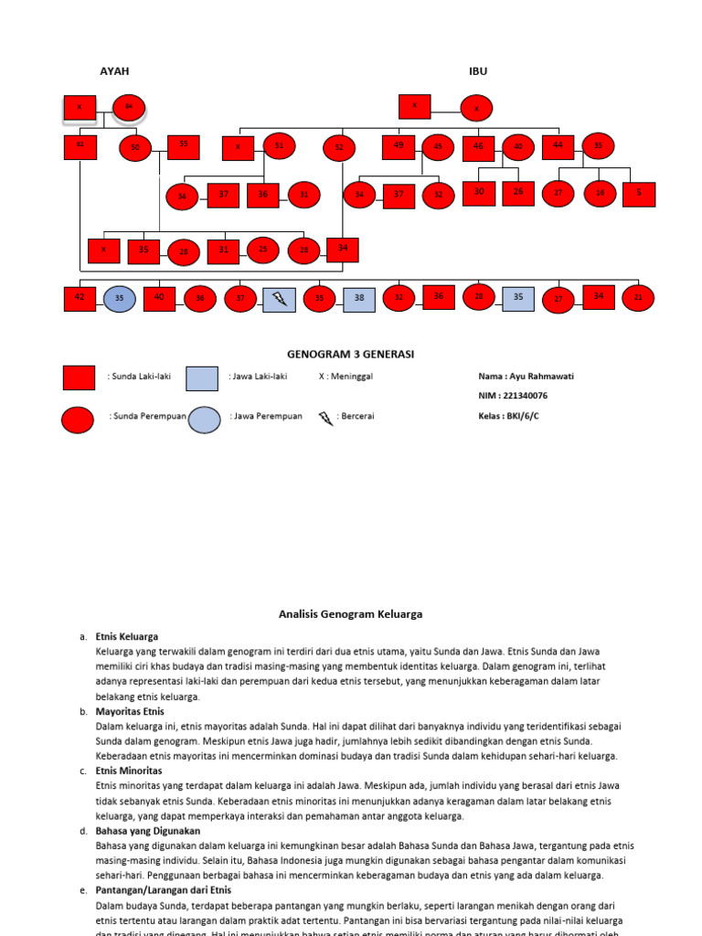 Analisis Genogram Etnis Sunda dan Jawa | PDF