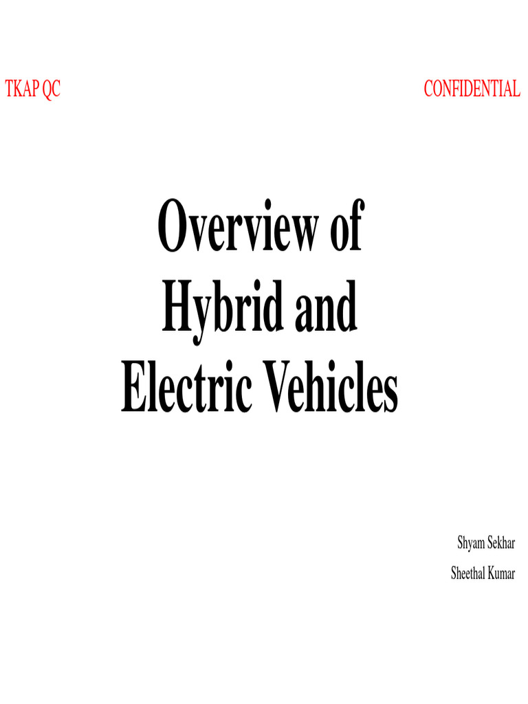 Overview of Hybrid and Electric Vehicles | PDF | Hybrid Vehicle ...