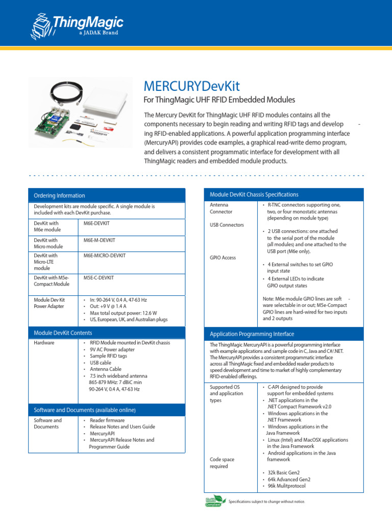 devkit_modules-datasheet_JADAK-1 (1) | PDF | Radio Frequency ...
