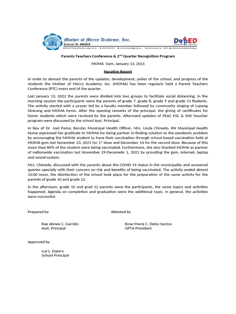 Parents Teachers COnference | PDF