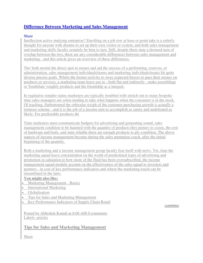 Distinguishing Marketing and Sales Management | PDF | Public Relations ...