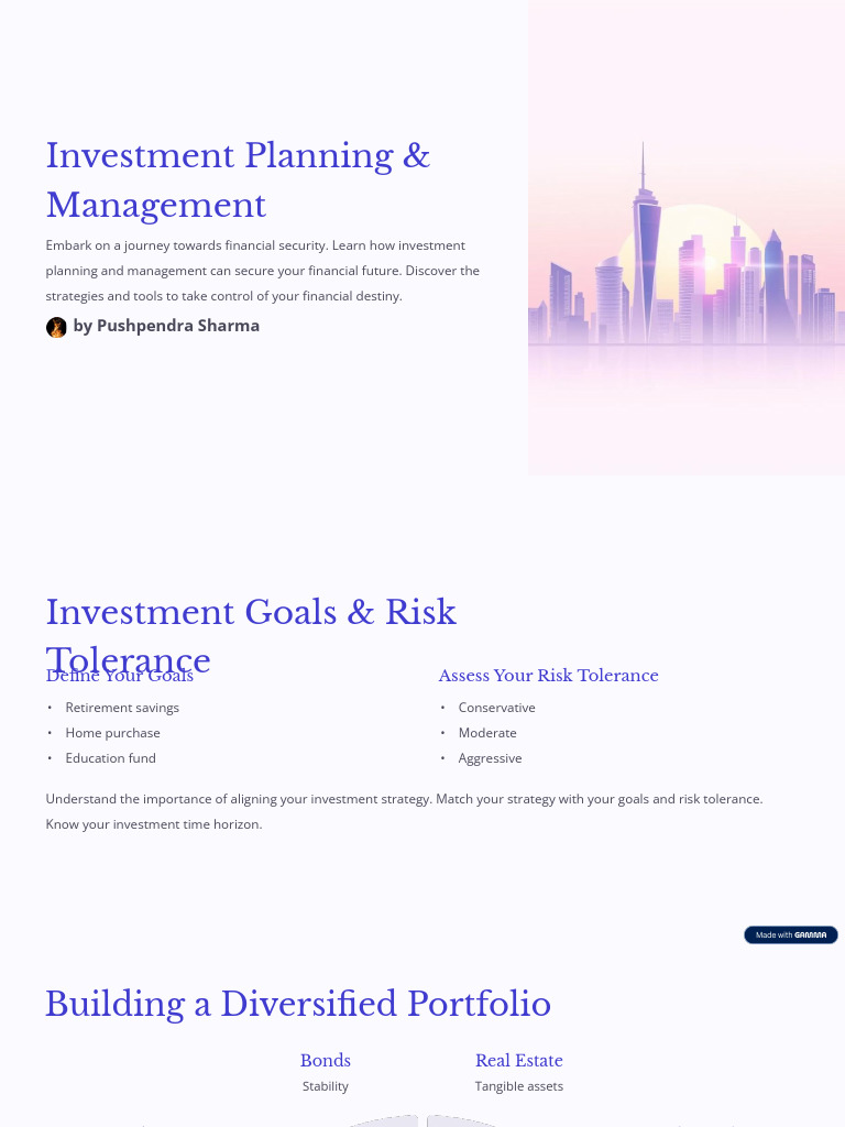 Investment Planning & Management | PDF | Investing | Diversification ...
