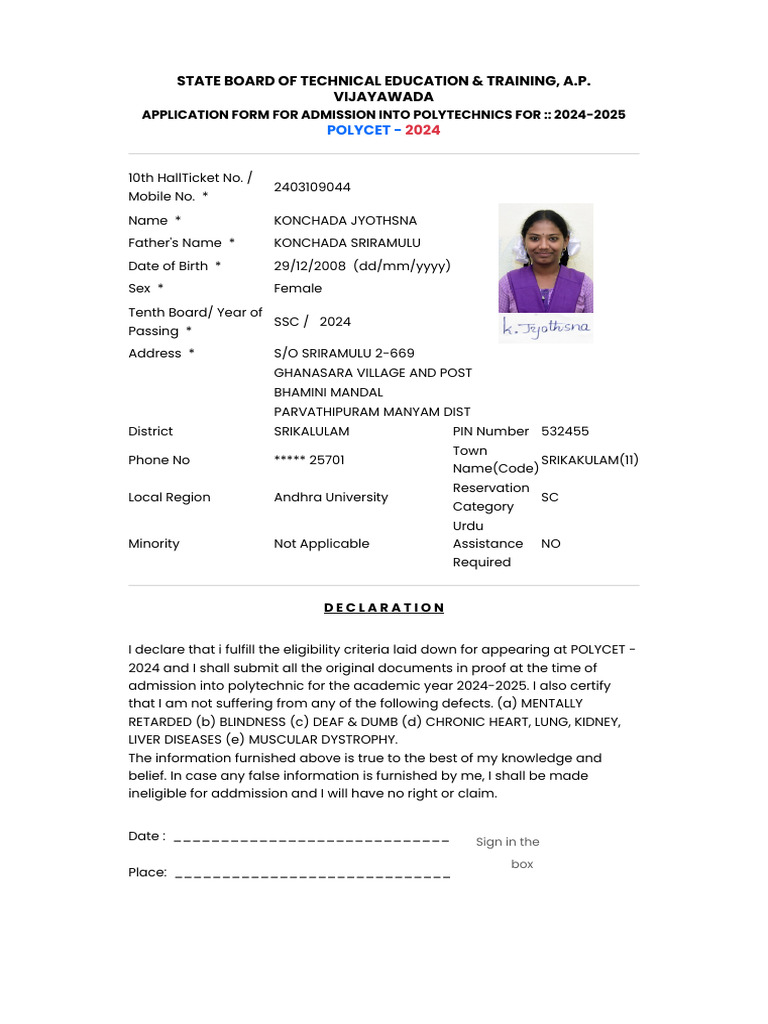 SBTET - Home Polycet | PDF