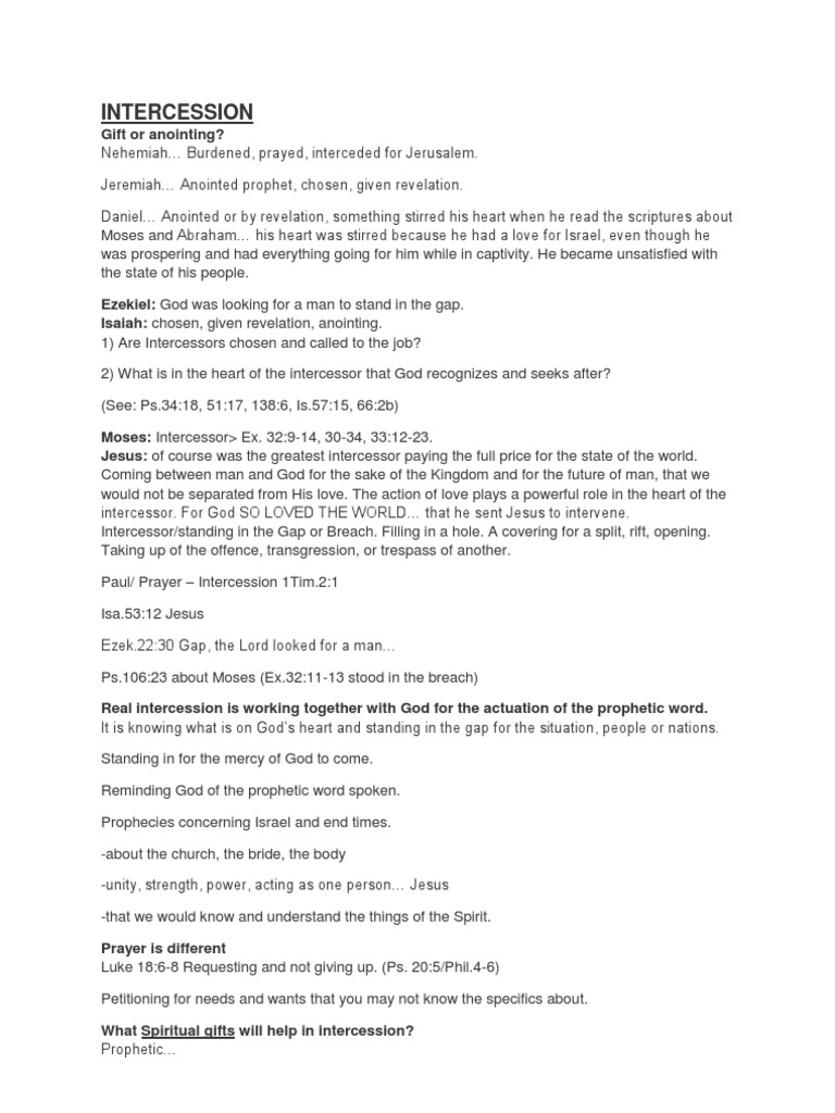 Understanding Intercession and Its Role | PDF | Prayer | Intercession