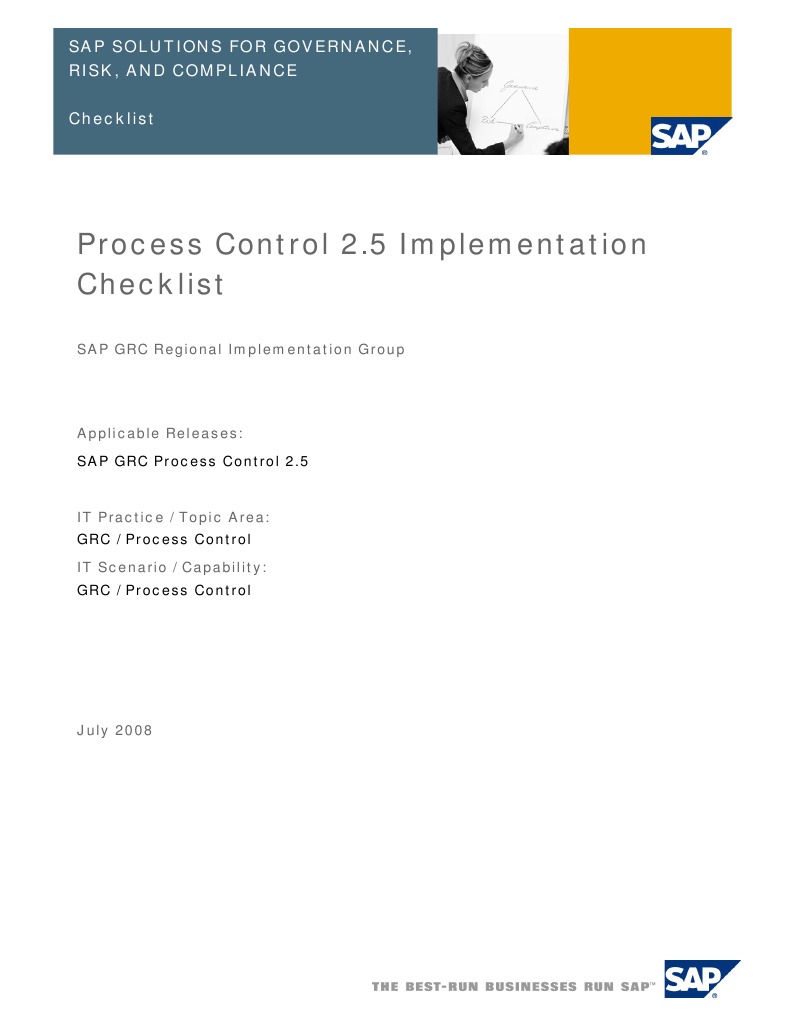 Grc Implementation Check List Pdf Ibm System I Oracle Corporation
