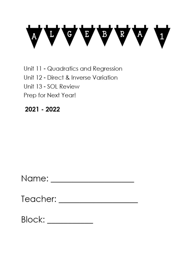 Q4+Notes+Algebra+1+2021 2022 | PDF | Quadratic Equation | Factorization