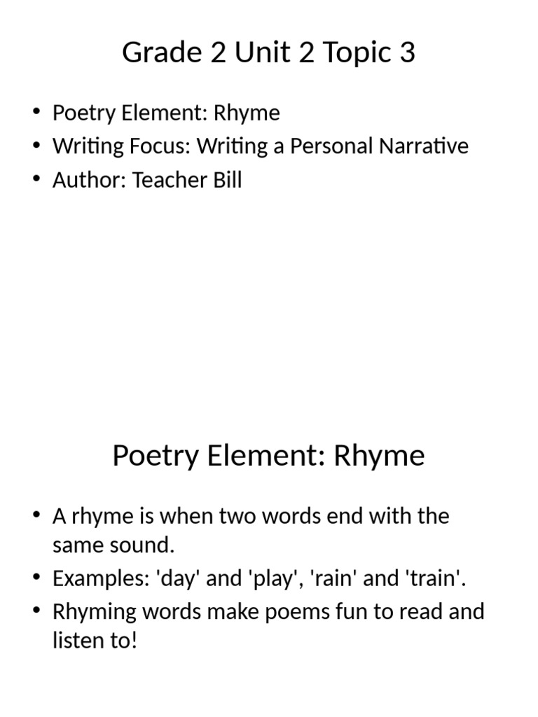 Treasures G2 2 3 Presentation 4 Poetry and Writing | PDF