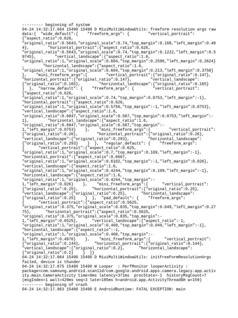 Freeform Resolution Args and Crash Log | PDF | Software Engineering ...