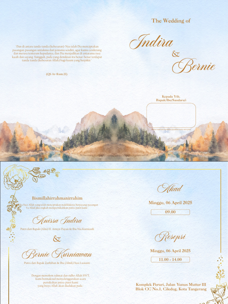Undangan - Dira & Bernie | PDF