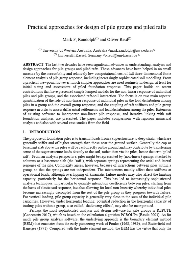 Advances in Pile Group Design Techniques | PDF | Deep Foundation ...