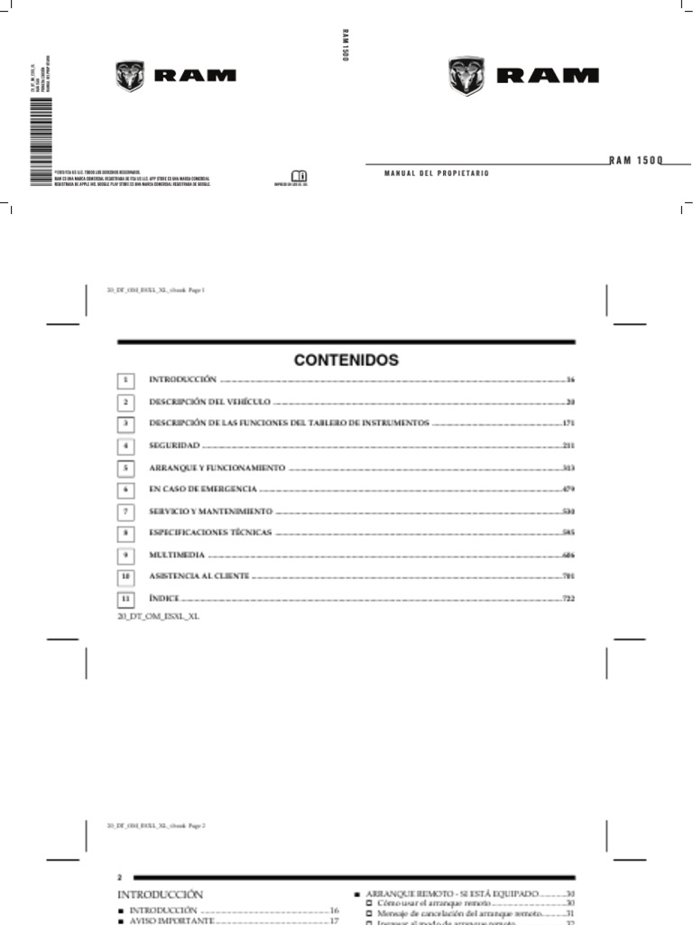 Manual del Propietario RAM 1500 2019 | PDF | Tracción en las cuatro ...