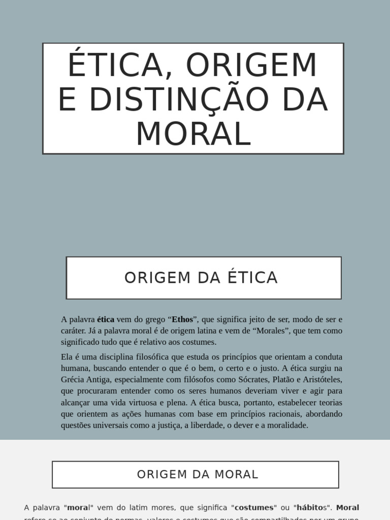 Origem e Distinção da Moral | PDF | Moralidade | Educação em Artes Liberais