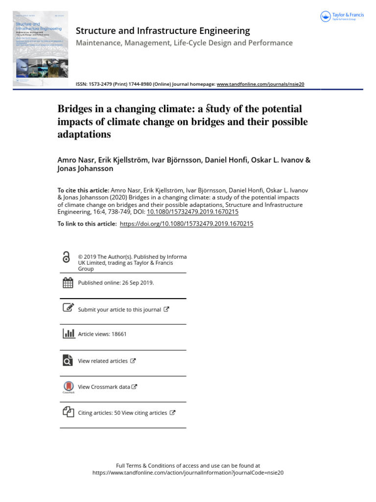 Bridges in A Changing Climate A Study of The Potential Impacts of ...