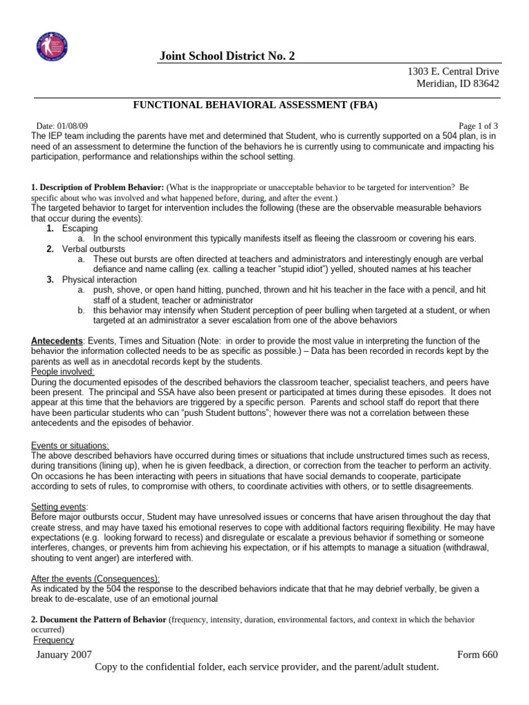 Functional Behavioral Assessment Overview | PDF | Mental Disorder ...