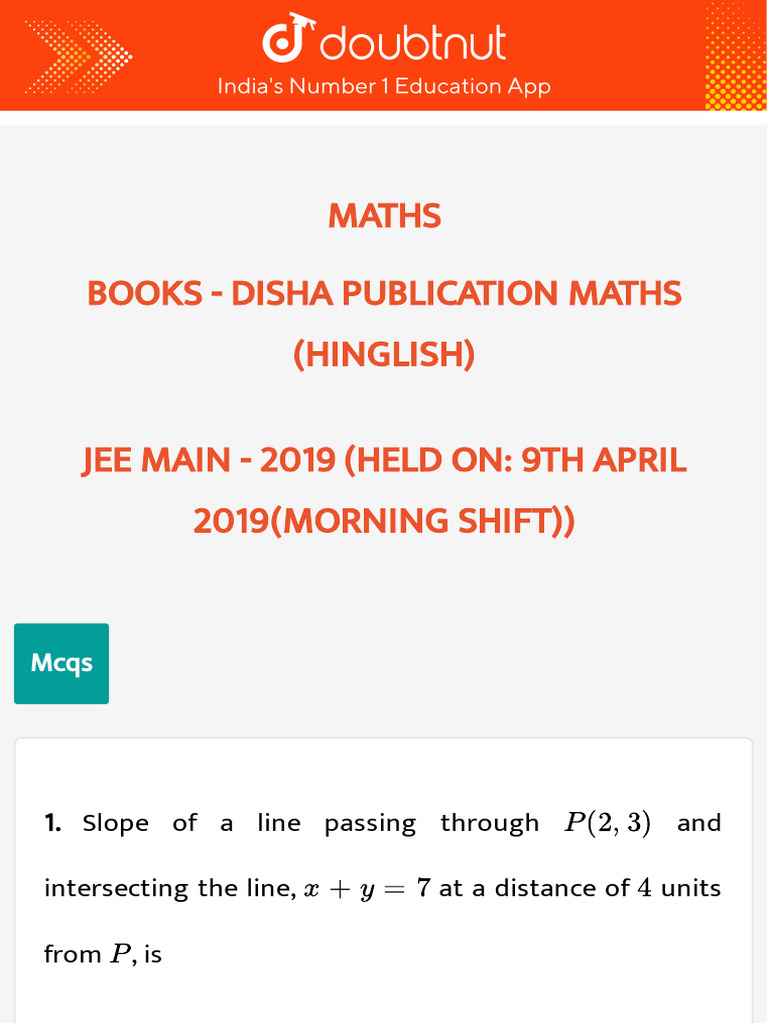 3871 Books Doubtnut Question Bank | PDF | Tangent | Mathematical Objects