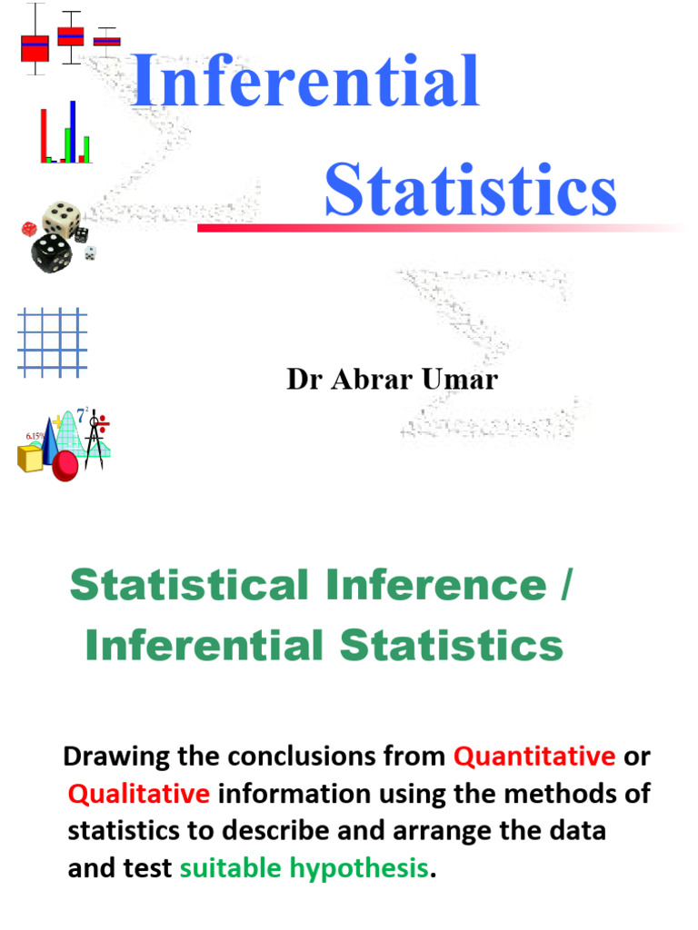 Inferential Statistics: DR Abrar Umar | PDF | Statistics | Confidence ...