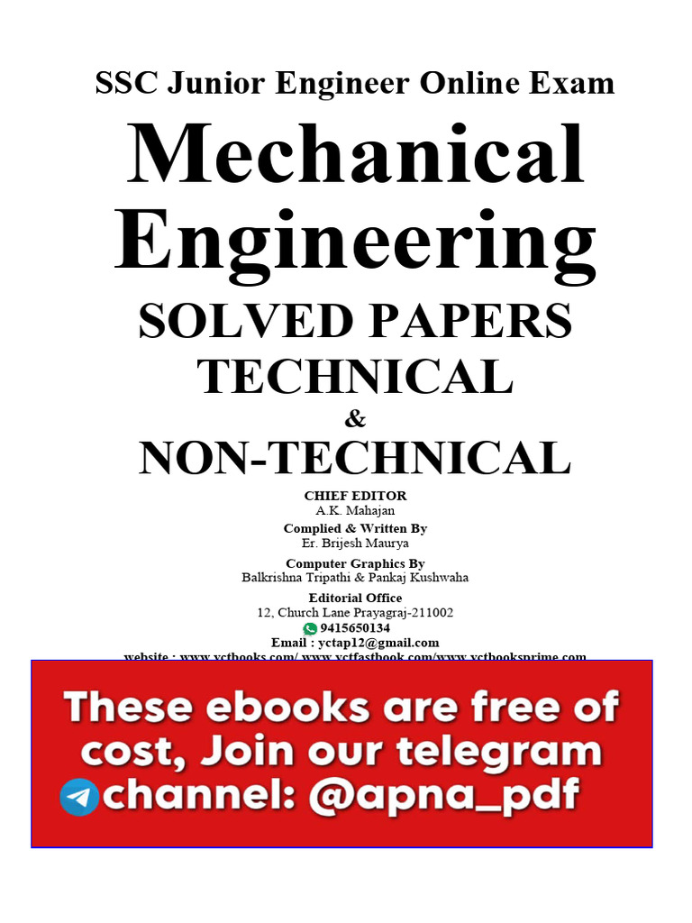 SSC JE Mechanical Exam Solved Papers 2018-2024 | PDF | Steam | Engines