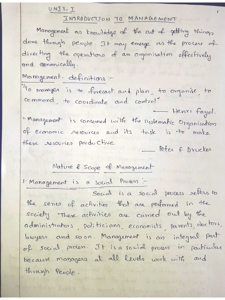 FOME - UNIT 1 Notes | PDF