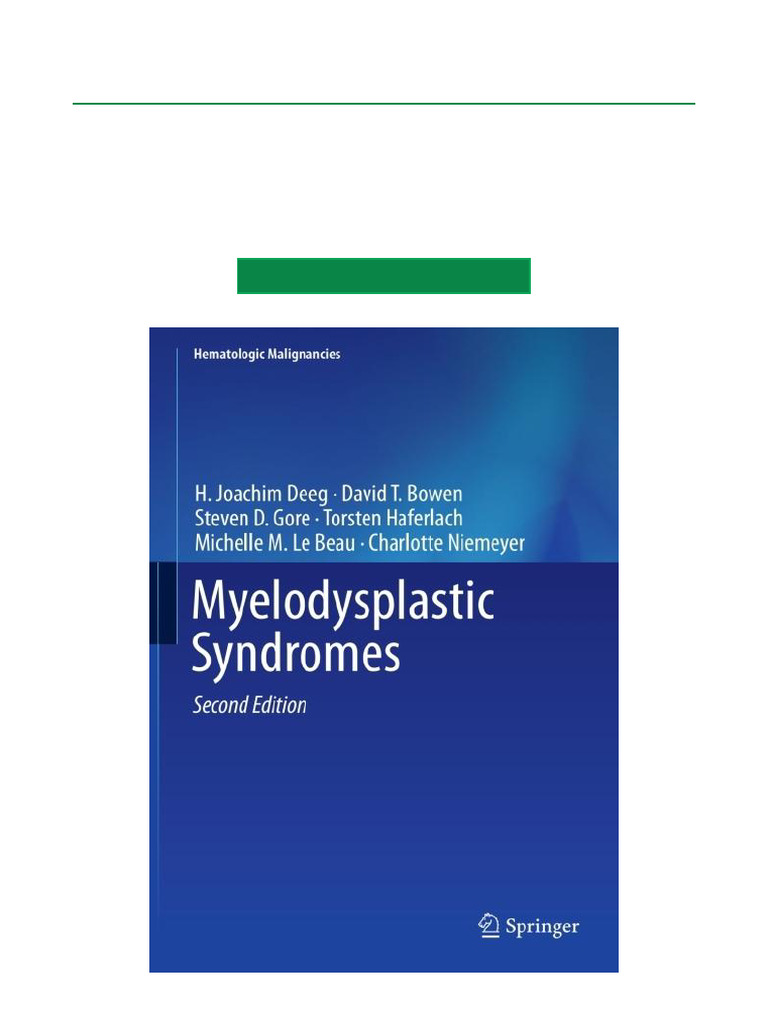 Myelodysplastic Syndromes 2nd Edition | PDF | Medical Specialties ...