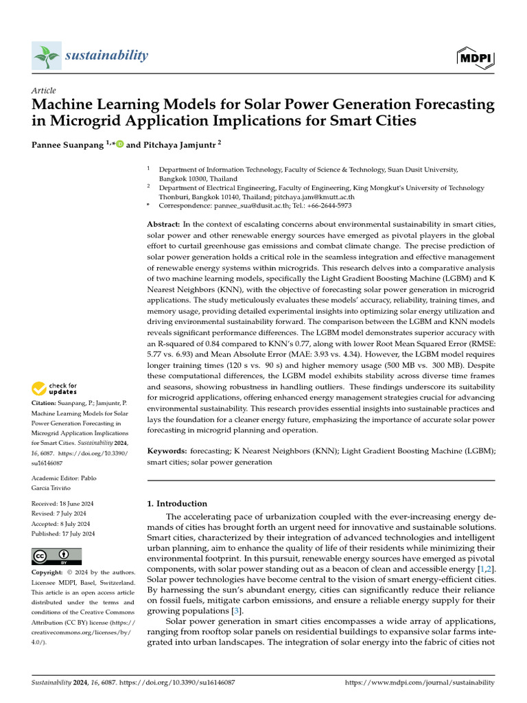Solar Power Forecasting in Microgrids | PDF | Distributed Generation ...
