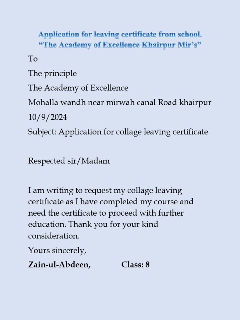 Leaving Certificate Pdf