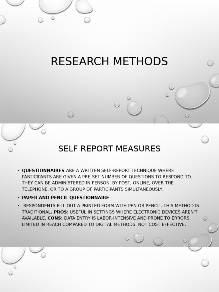 Research Methods BBA | PDF | Self Report Study | Behavior