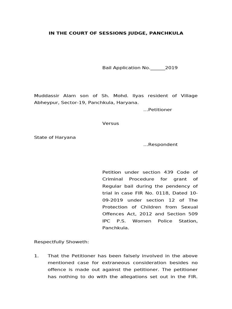Regular Bail Us 439 CRPC Session and High Court | PDF | Bail | Affidavit