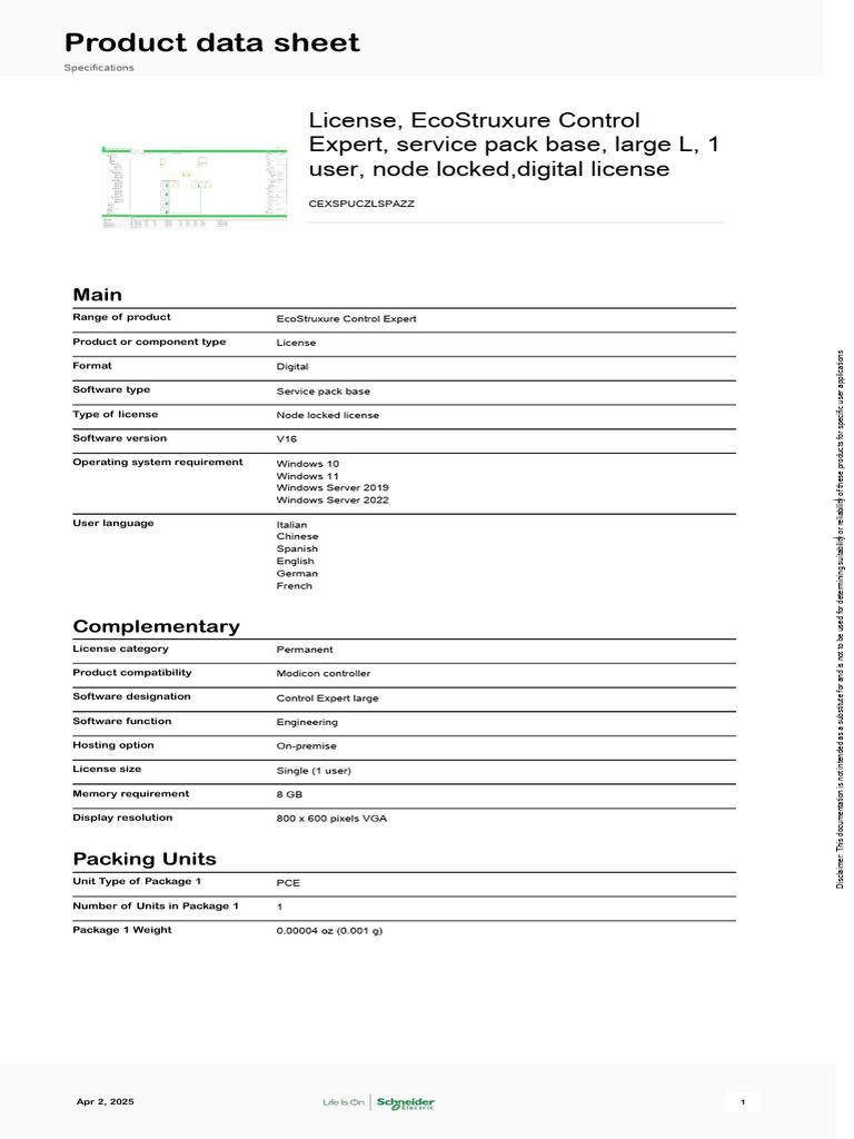 EcoStruxure Control Expert License Info | PDF