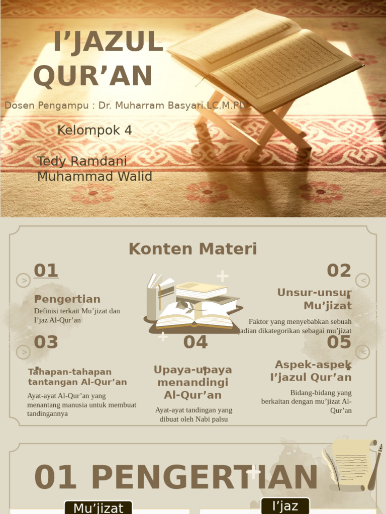 I'jazul Qur'an - Kelas 1C PAI - Kelompok 4 - Tedy Ramdani Dan Muhammad ...