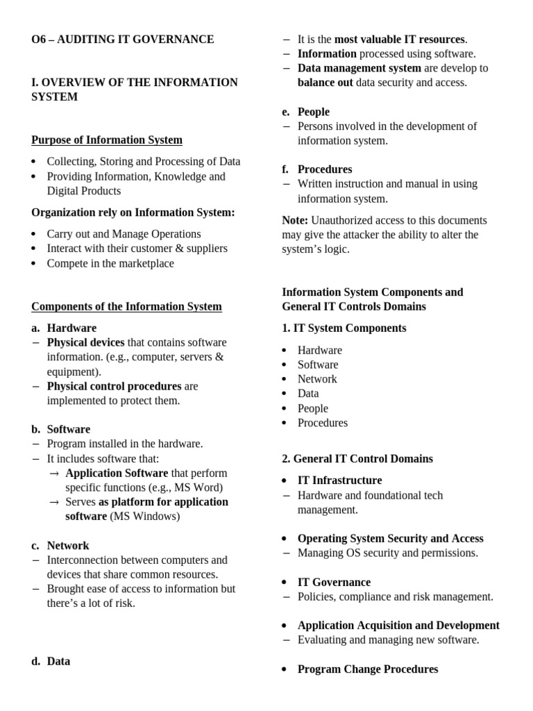 IT Governance and Information Systems Overview | PDF | System ...