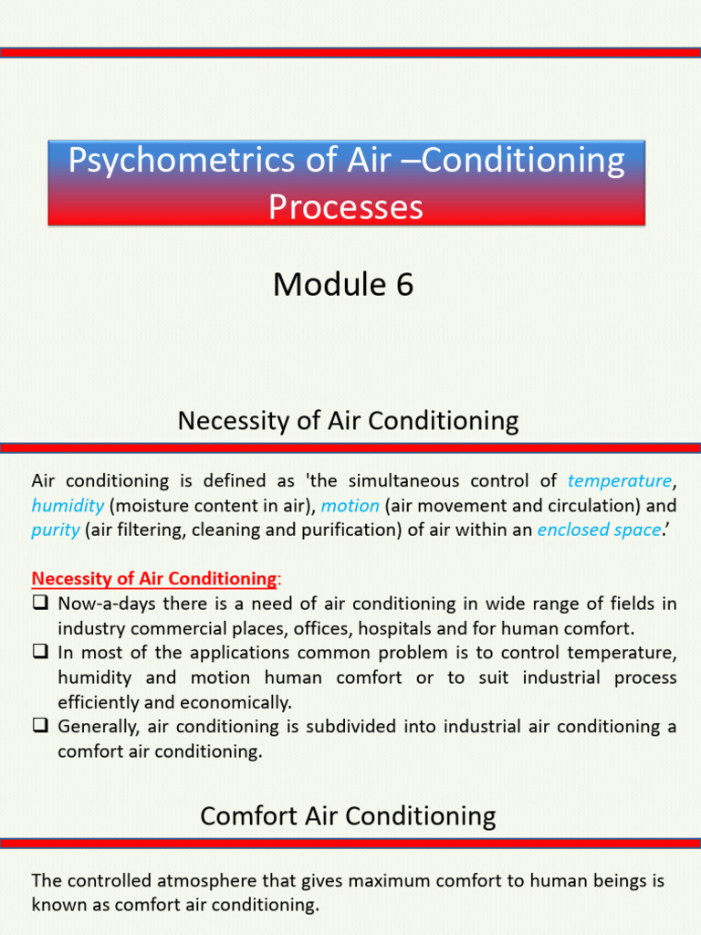 Psychometrics in Air Conditioning Processes | PDF | Humidity ...