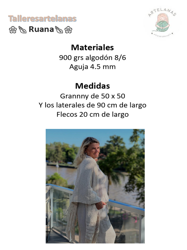Ruana Florentina: Materiales y Medidas | PDF