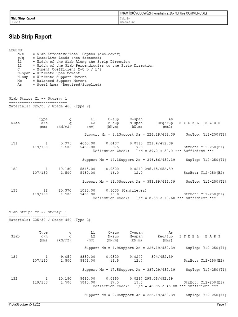 Slab Strip Analysis Report | PDF | Structural Engineering | Mechanical ...