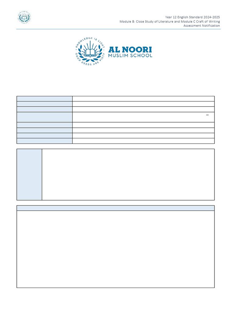 English Standard Assessment 3 Notification - Modules B and C | PDF ...