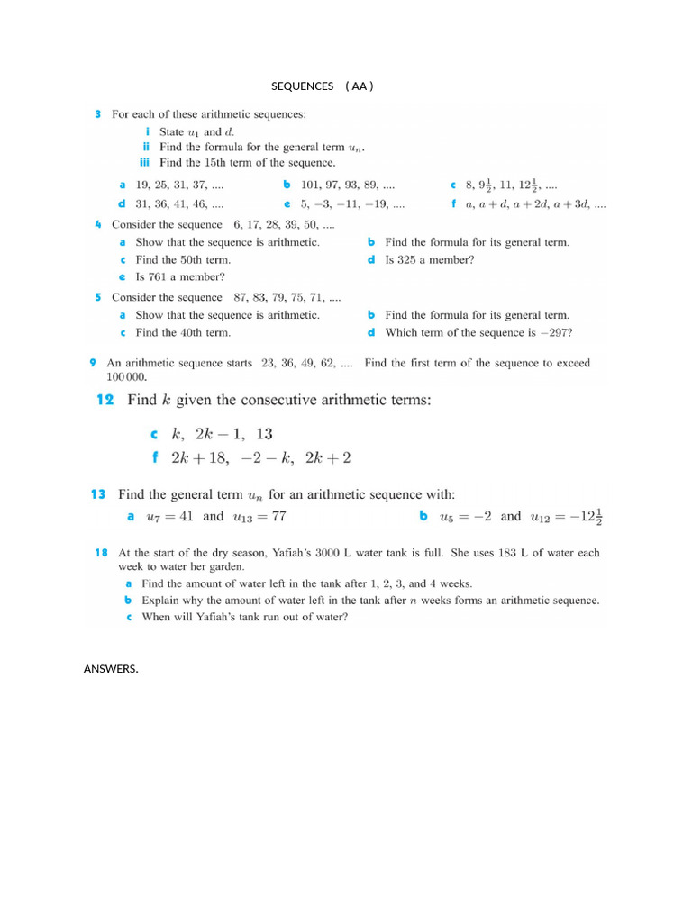 SEQUENCES - APcjwfiucdsihc S | PDF