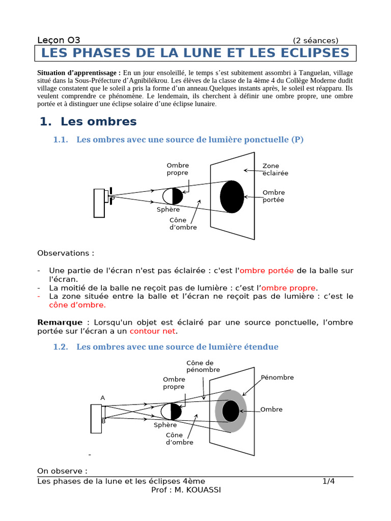 Phases de la Lune et Éclipses | PDF | Ombre | Éclipse solaire