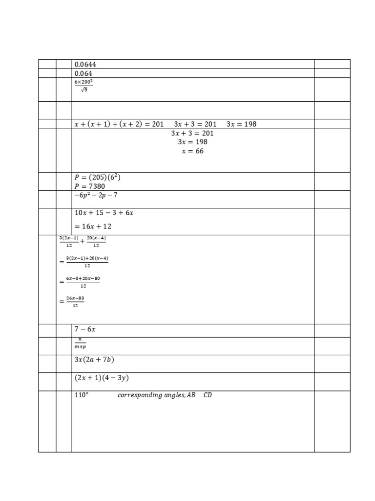 MATH Wa2 answer sheet | PDF