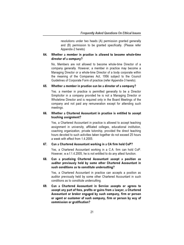 Part-Time COP Guidelines for Chartered Accountants | PDF
