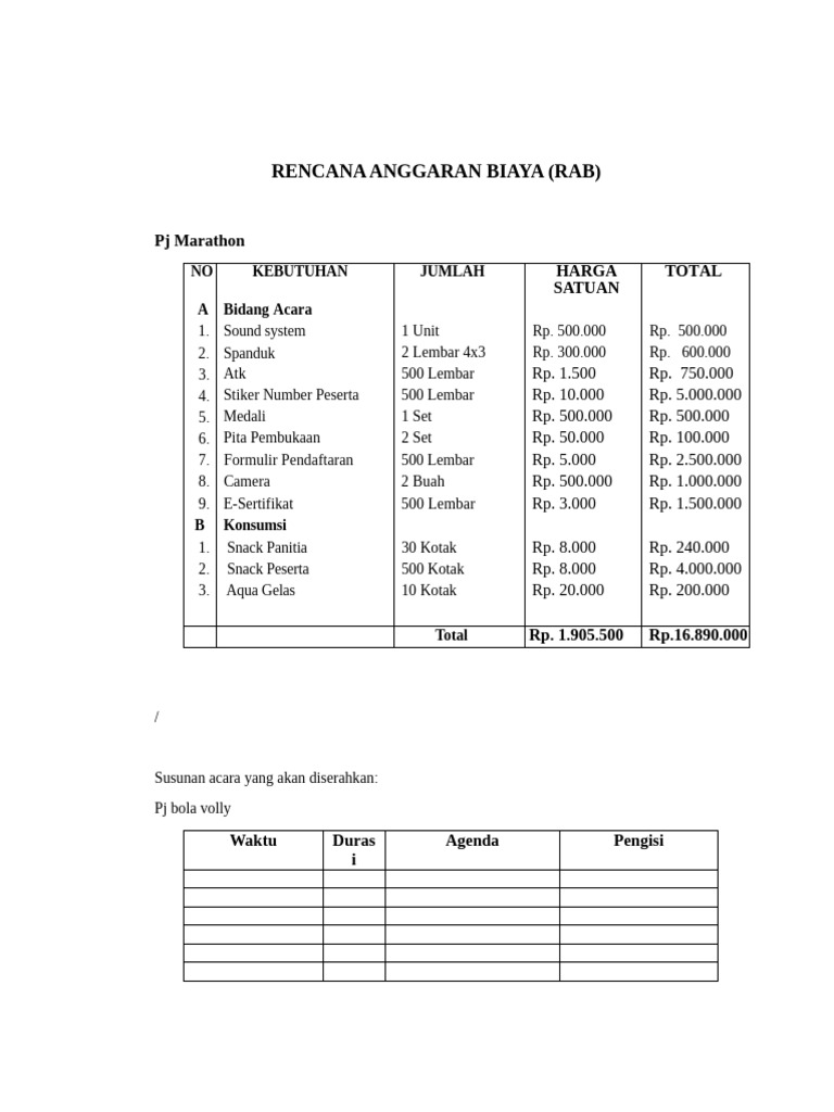 RAB Sponsorship Acara 17 Agustus | PDF