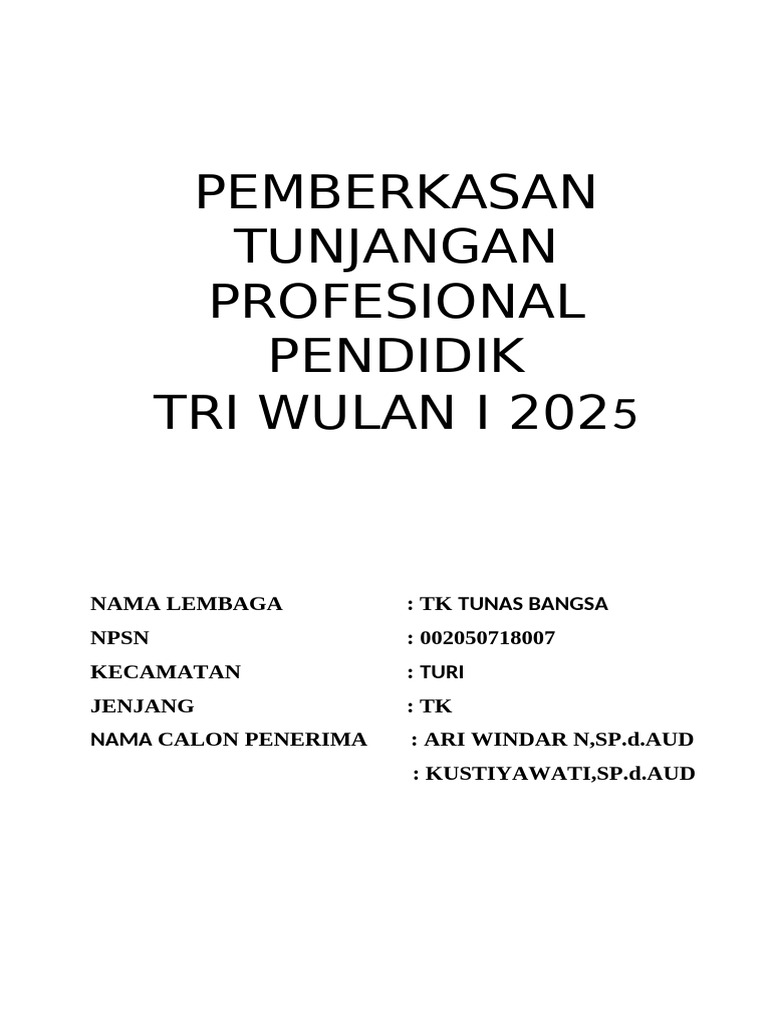 Cover Pemberkasan TPP NON ASN | PDF