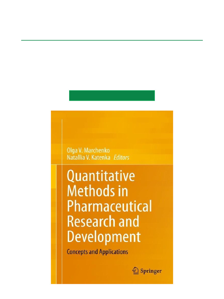 Quantitative Methods in Pharmaceutical Research and Development ...